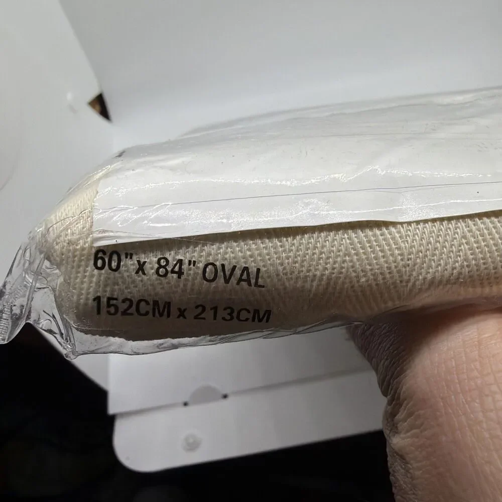 New NOS 90s Ralph Lauren Home Collection Table Linens~ Fairlane 60x84 Oval Cream